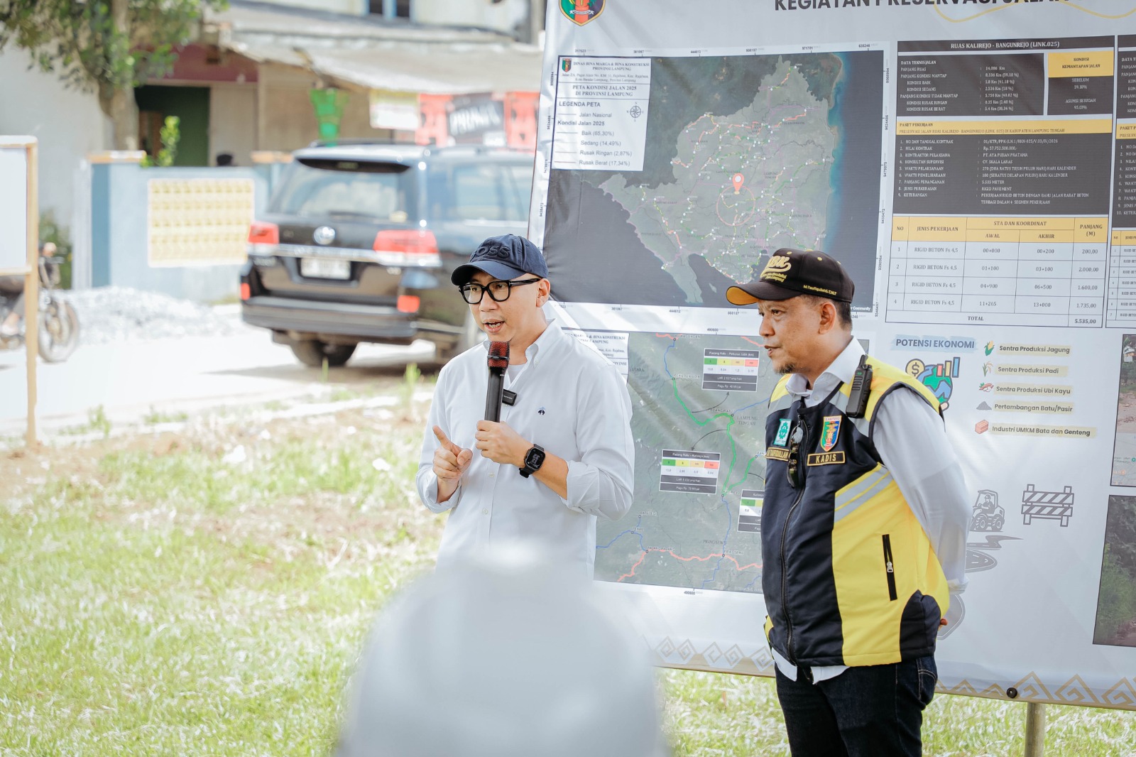 Gubernur Tinjau Perbaikan Jalan Kalirejo–Bangunrejo, Warga Lega Setelah 5 Tahun Rusak