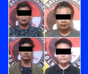 Empat Pemuda Asal Provinsi Riau Diamankan Sat Res Narkoba Polres Mesuji