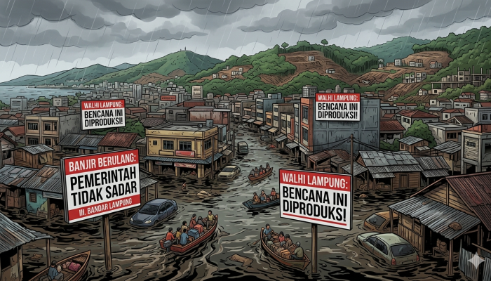 WALHI Lampung: Banjir Bandar Lampung Adalah Bencana yang “Diproduksi” Akibat Kegagalan Pemerintah