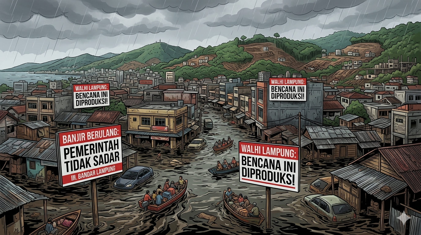 WALHI Lampung: Banjir Bandar Lampung Adalah Bencana yang “Diproduksi” Akibat Kegagalan Pemerintah