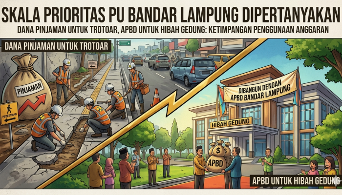 Dana Pinjaman untuk Trotoar, APBD untuk Hibah Gedung: Skala Prioritas PU Bandar Lampung Dipertanyakan
