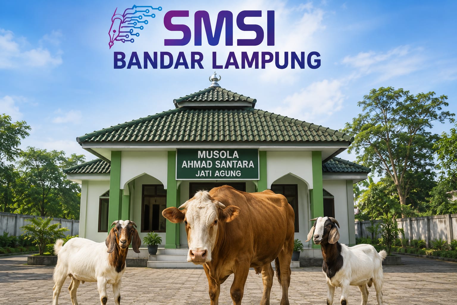 Tebar Kepedulian di Hari Raya, SMSI Bandar Lampung Salurkan Hewan Kurban untuk Masyarakat