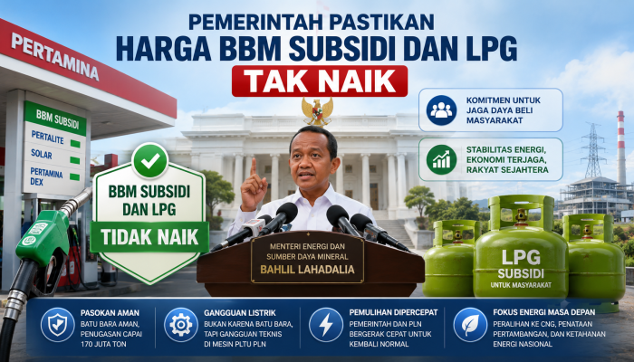 Pemerintah Pastikan Harga BBM Subsidi dan LPG Tak Naik