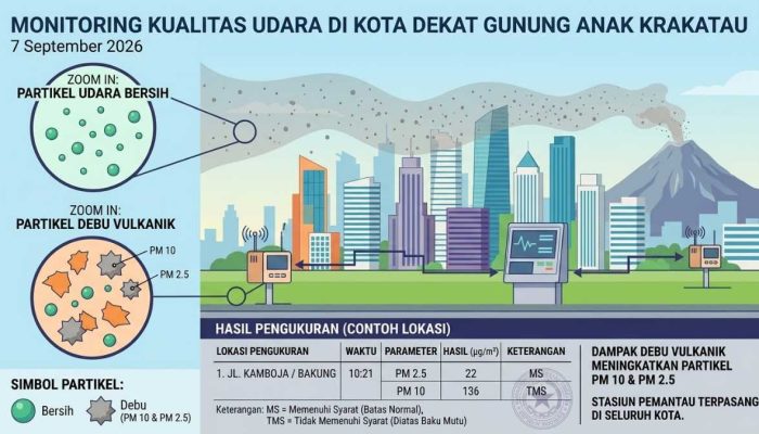 Debu Vulkanik Tinggi, Sejumlah Wilayah Bandar Lampung Diwaspadai