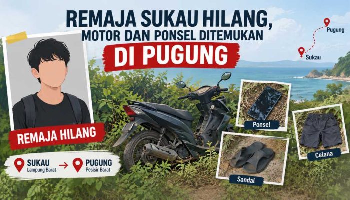 Remaja Sukau Hilang, Motor dan Ponsel Ditemukan di Pugung