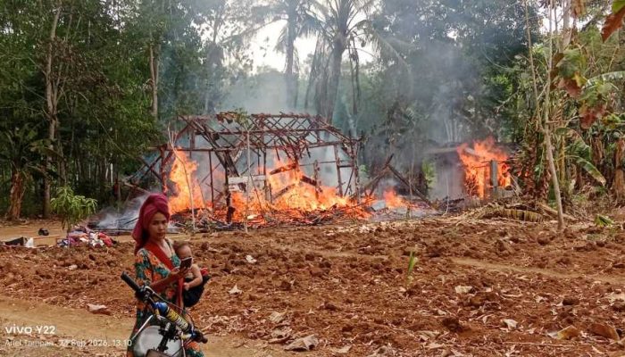Kebakaran Rumah di Lampung Utara, Homsatun Kehilangan Tempat Tinggal