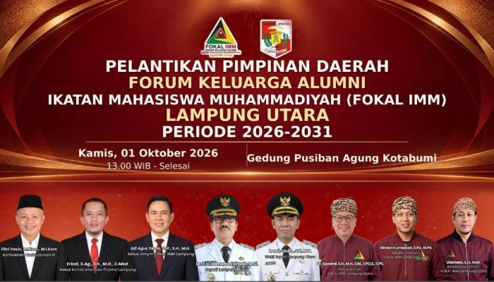 Fikri Yasin dan Erizal Hadiri Pelantikan FOKAL IMM Lampung Utara