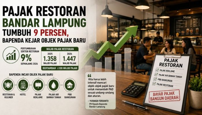 Pajak Restoran Bandar Lampung Tumbuh 9 Persen, Bapenda Kejar Objek Pajak Baru