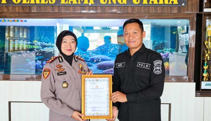 Aipda Heriyanto Amankan Pelaku Pencurian Alfamart, Dapat Penghargaan